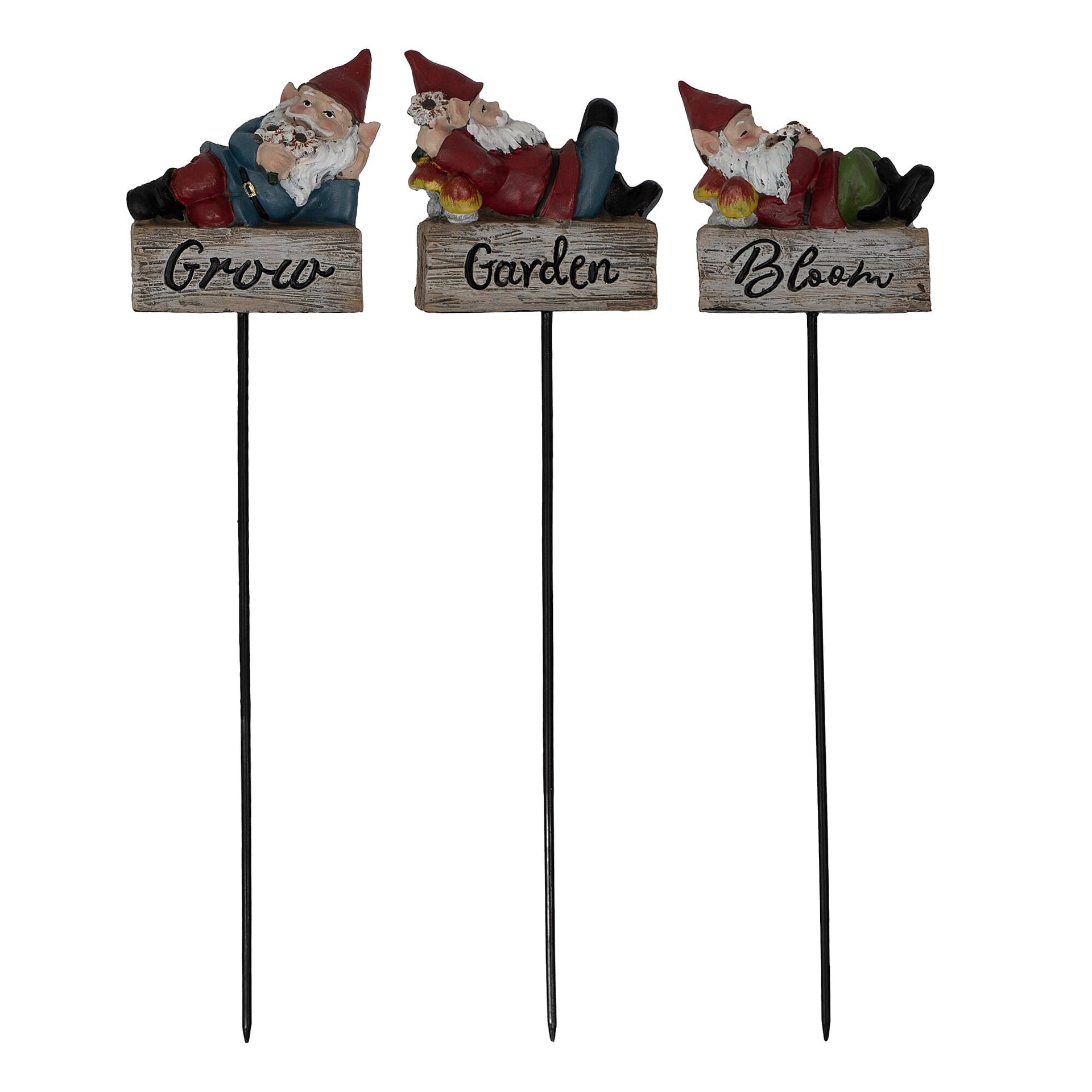 Set of 3 - Garden Gnome Christmas Ornaments (Size 6x3x26 cm) - Multi Colour 7698779 0