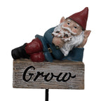 Set of 3 - Garden Gnome Ornaments (Size 6x3x26 cm) - Multi Colour