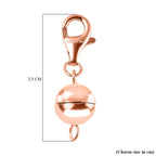 Set of 3 Magnetic Lock in Rhodium, Yellow Gold & Rose Gold Plated Sterling Silver with Lobster Clasp