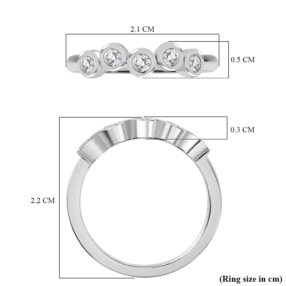 Set of 3 - Moissanite Fancy Ring in Rhodium Overlay Sterling Silver 1.01 Ct. 4297860 5