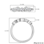 Set of 3 - Moissanite Ring in Rhodium Overlay Sterling Silver  1.01 Ct, Silver Wt.8.30 Gms.