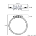 Set of 3 - Moissanite Ring in Rhodium Overlay Sterling Silver  1.01 Ct, Silver Wt.8.30 Gms.