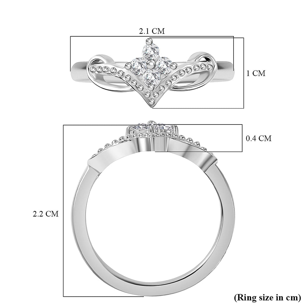 Set of 3 - Moissanite Ring in Rhodium Overlay Sterling Silver  1.01 Ct, Silver Wt.8.30 Gms.