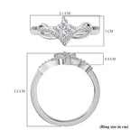 Set of 3 - Moissanite Ring in Rhodium Overlay Sterling Silver  1.01 Ct, Silver Wt.8.30 Gms.