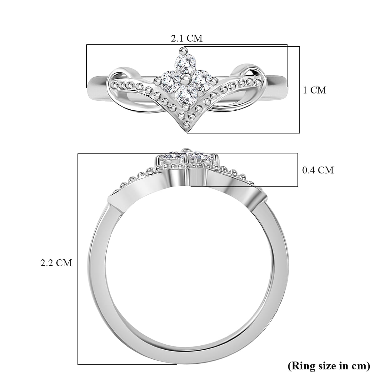 Set of 3 - Moissanite Fancy Ring in Rhodium Overlay Sterling Silver 1.01 Ct. 4297860 7