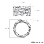 Set of 3 Deal- Moissanite Bubble Band Ring in Platinum Overlay Sterling 2.61 Ct, Silver Wt. 8 Gms