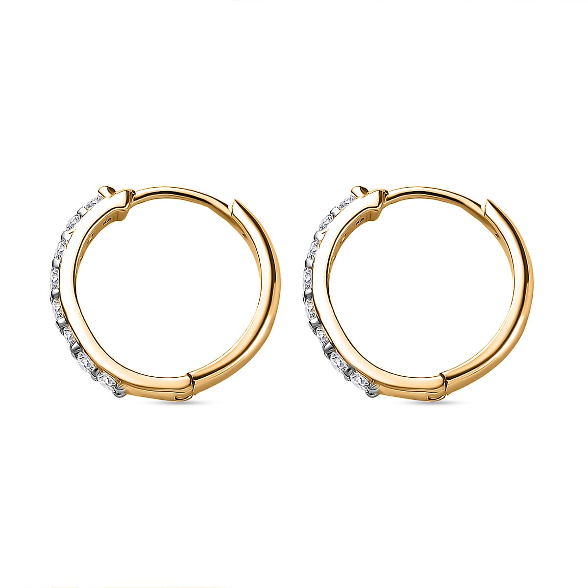 Set of 3 - Moissanite Earrings in 18K Vermeil Yellow Gold Plated Sterling Silver 4179075 3