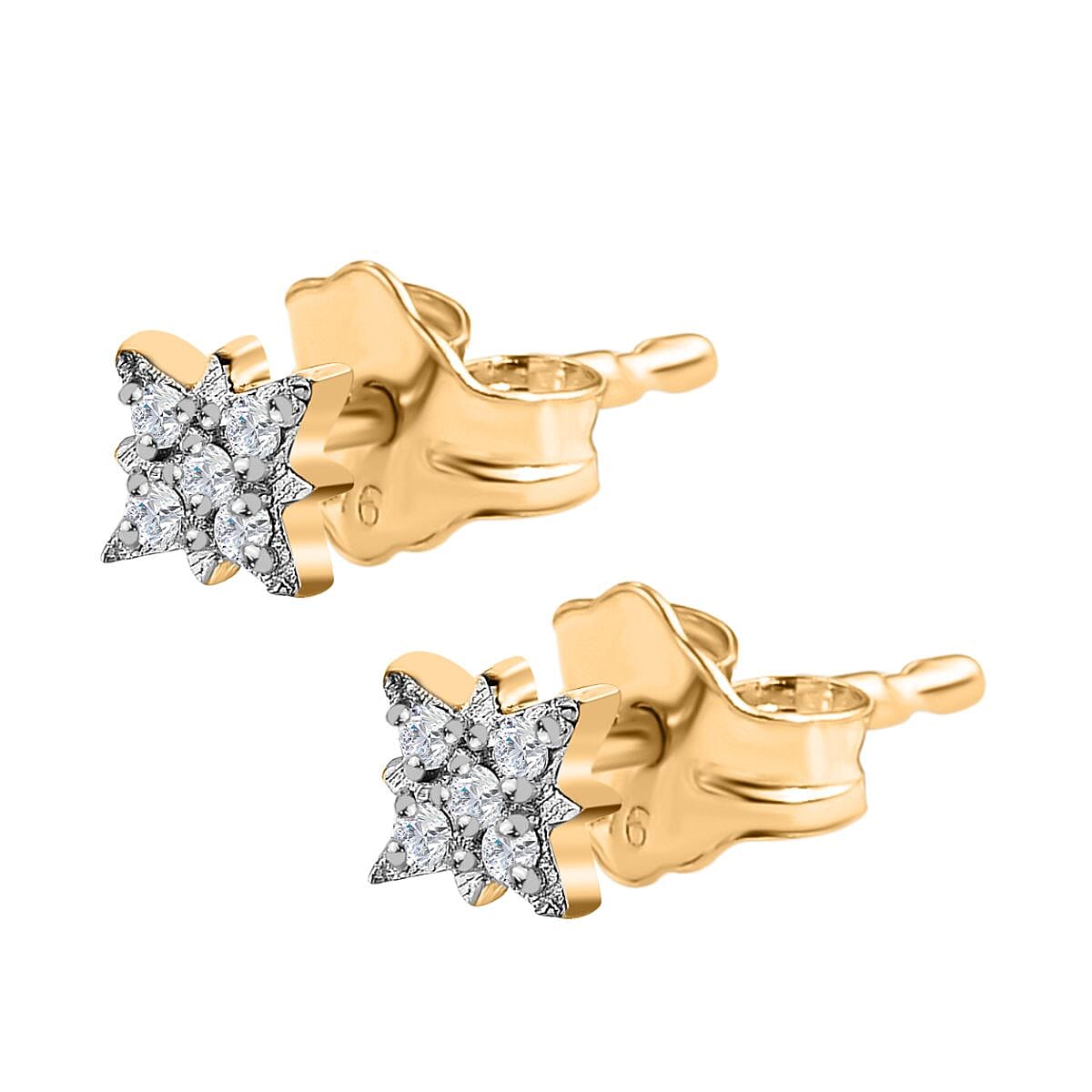 Set of 3 - Moissanite Earrings in 18K Vermeil Yellow Gold Plated Sterling Silver 4179075 8