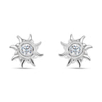 Set of 2 - Moissanite Stud & Hoop Earrings in Platinum Overlay Sterling Silver