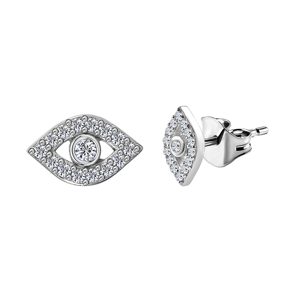 Set of 3 -  Moissanite Solitaire Stud Push Post Earring in Platinum Overlay Sterling Silver 0.42 ct  0.790  Ct.
