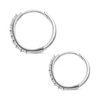 Set of 3 -  Moissanite Solitaire Stud Push Post Earring in Platinum Overlay Sterling Silver 0.42 ct  0.790  Ct.