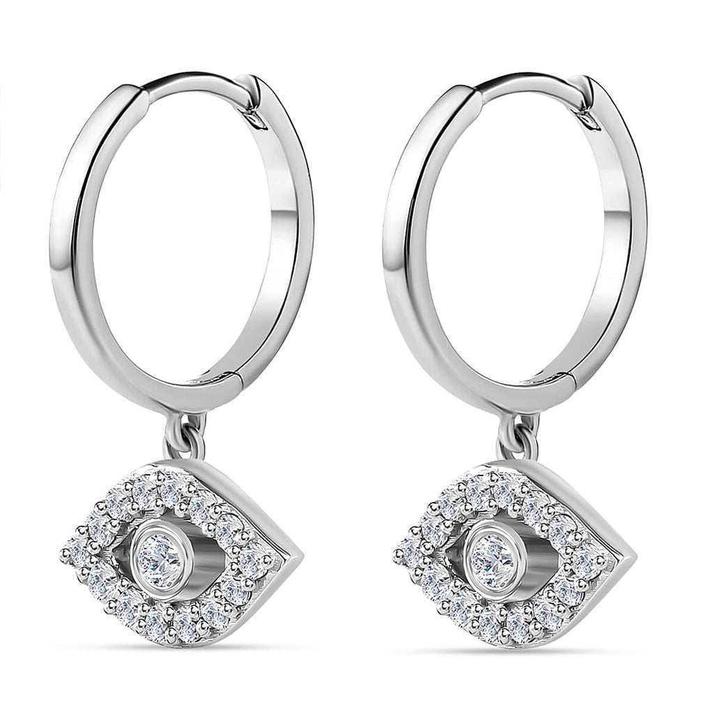 Set of 3 -  Moissanite Solitaire Stud Push Post Earring in Platinum Overlay Sterling Silver 0.42 ct  0.790  Ct.