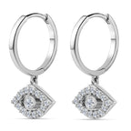 Set of 3 -  Moissanite Solitaire Stud Push Post Earring in Platinum Overlay Sterling Silver 0.42 ct  0.790  Ct.
