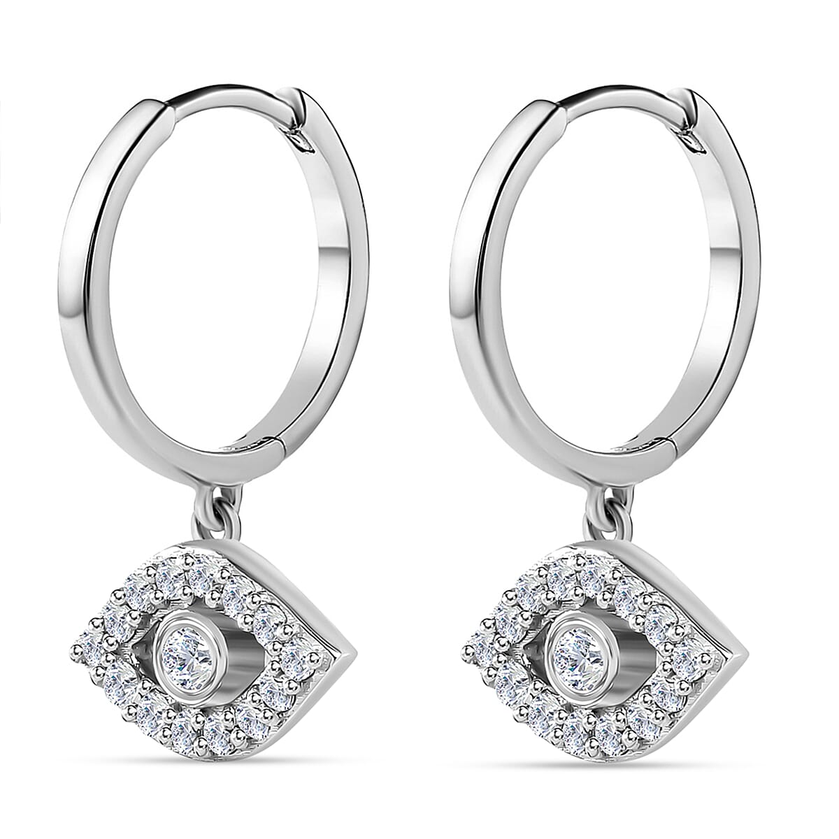 Set of 3 - Moissanite Solitaire Stud Push Post Earring in Platinum Overlay Sterling Silver 0.790 Ct 4179109 7