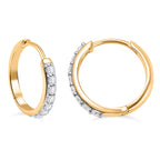 Set of 3 -  Moissanite Solitaire Stud Push Post Earring in Vermeil YG Sterling Silver  0.530  Ct.