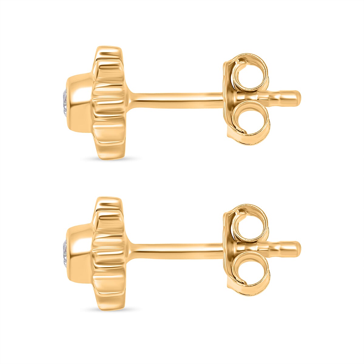 Set of 3 - Moissanite Solitaire and Hoop Earrings in 18K Vermeil Yellow Gold Plated Sterling Silver 4179119 7