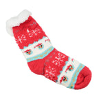 Set of 3 Pairs of Geometric Pattern Double Layer Socks - Green