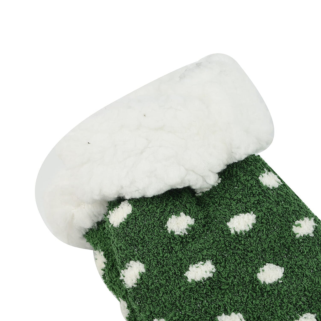 Set of 3 Pairs of Geometric Pattern Double Layer Socks - Green