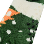 Set of 3 Pairs of Geometric Pattern Double Layer Socks - Green