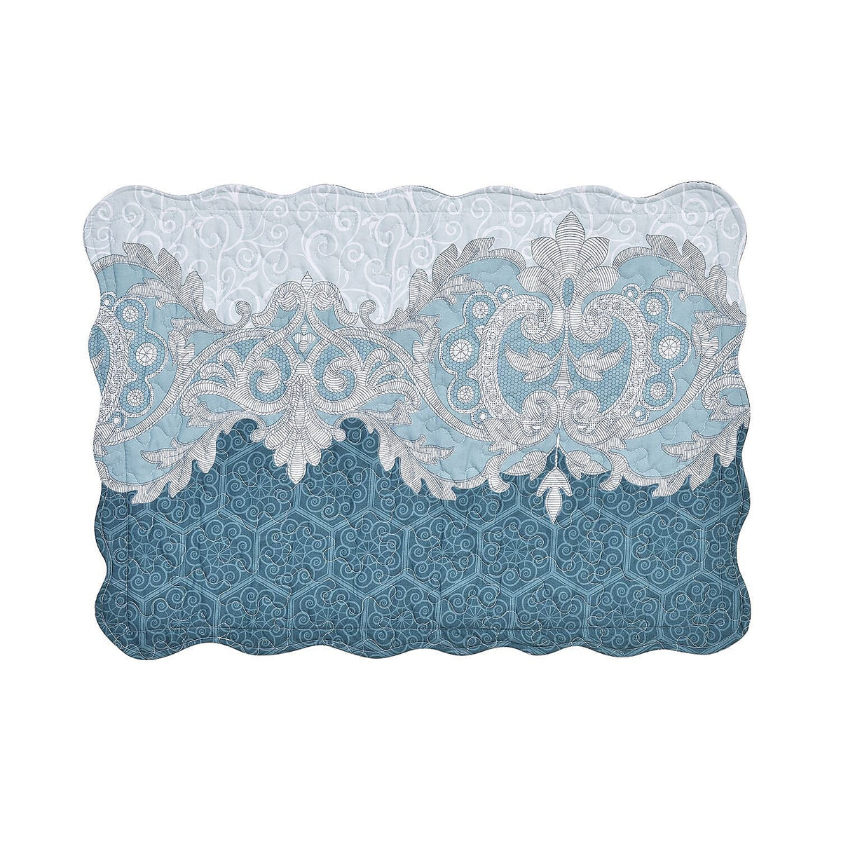 3 Piece Set - Patchwork Pattern Quilt and 2 Pillowcases (Size 200x200 Cm) - Light - Dark Green 7201409 5
