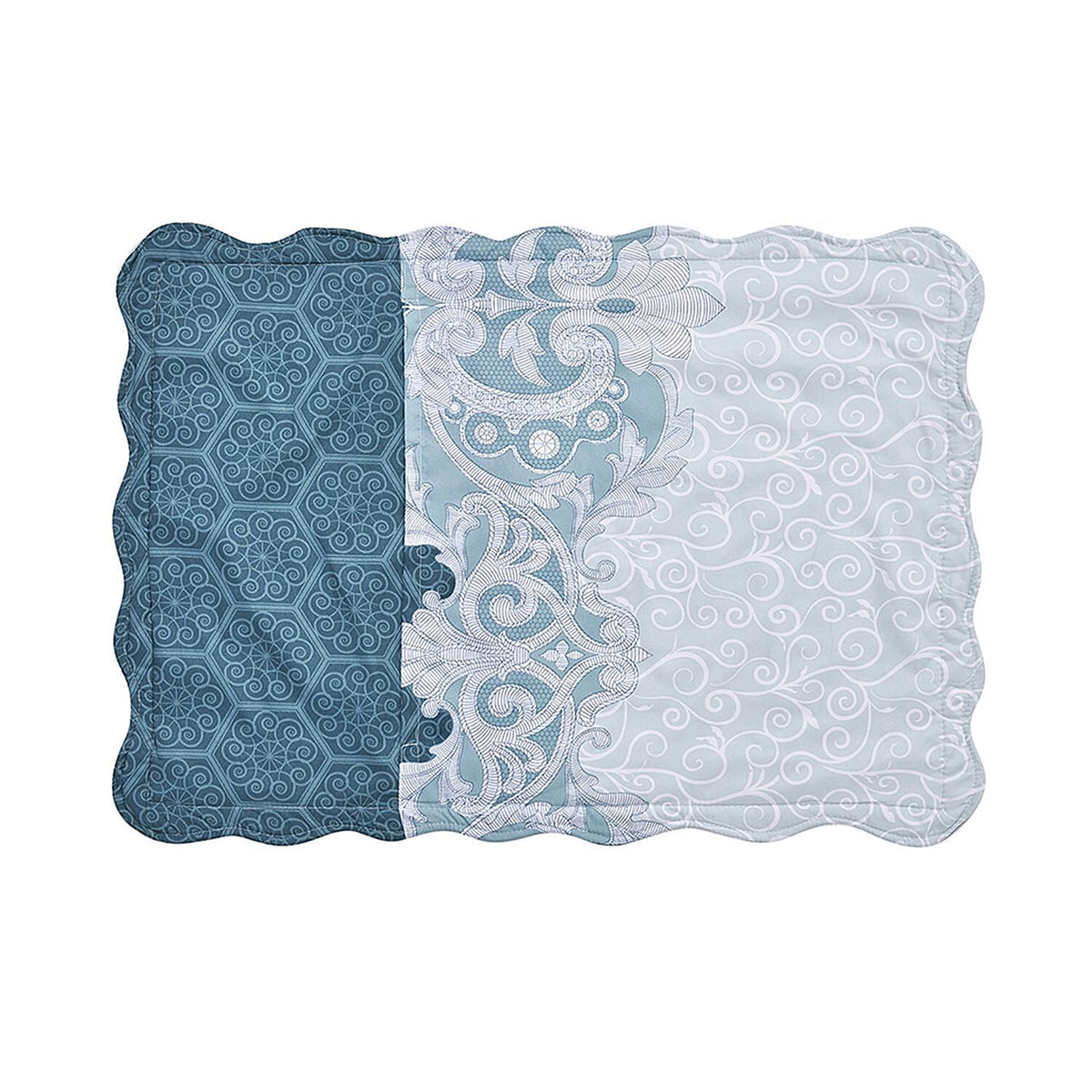 3 Piece Set - Patchwork Pattern Quilt and 2 Pillowcases (Size 200x200 Cm) - Light - Dark Green 7201409 6