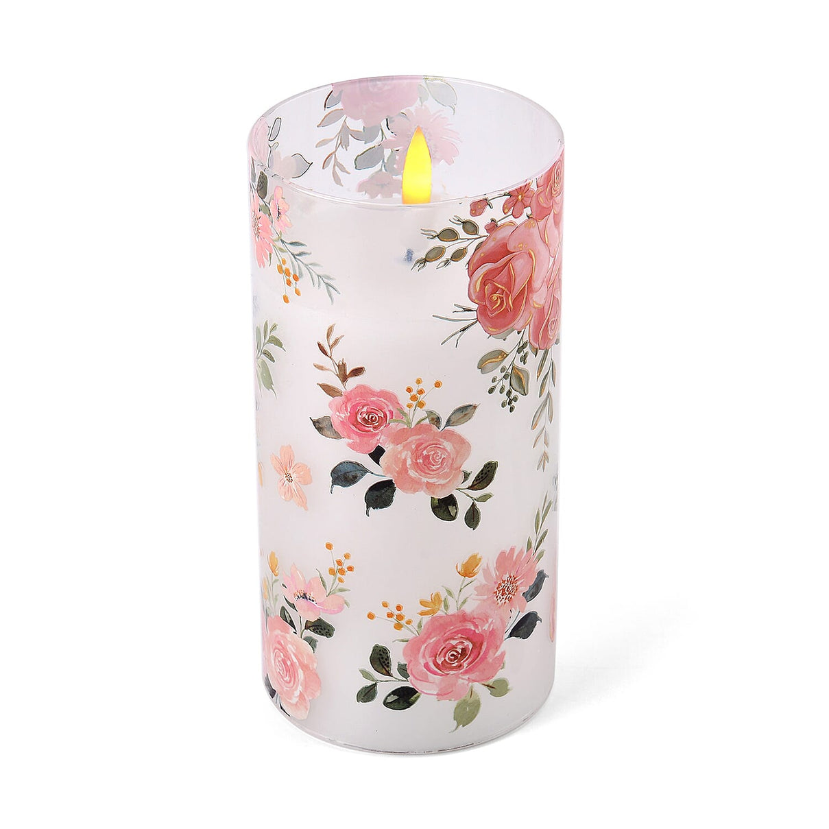 Mega bundle set of 3 - - Printed Glass LED Candle Lights (2AA Battery Excluding)- Multi Color - Pink 7862181 13