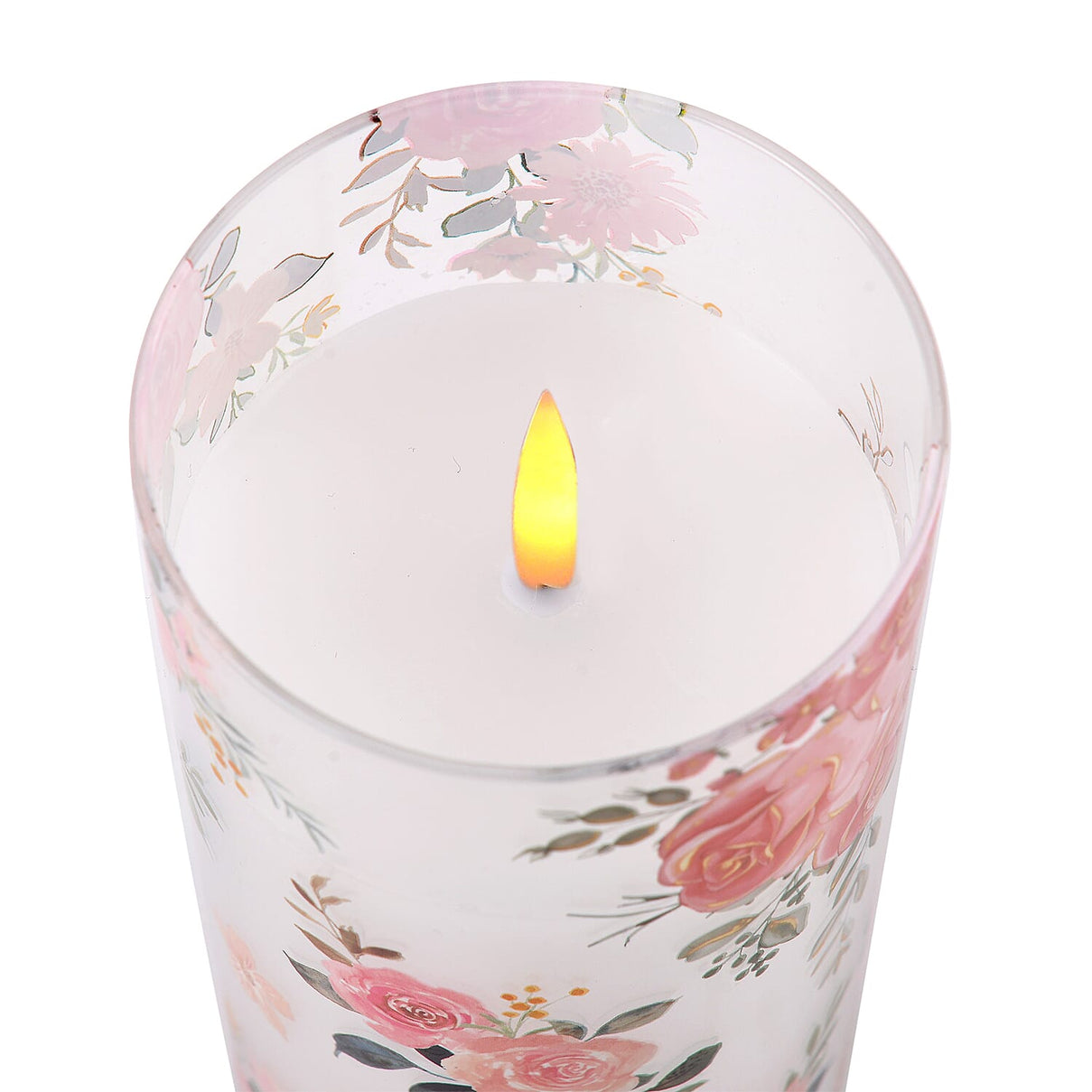 Mega bundle set of 3 - - Printed Glass LED Candle Lights (2AA Battery Excluding)- Multi Color - Pink 7862181 14