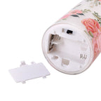 Mega bundle set of 3 - - Printed Glass LED Candle Lights (2AA Battery Excluding)- Multi Color - Pink