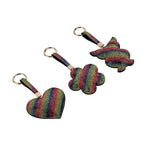 Set of 3 Crystal Keychain (Pattern- Owl, Heart & Flower) - Rainbow