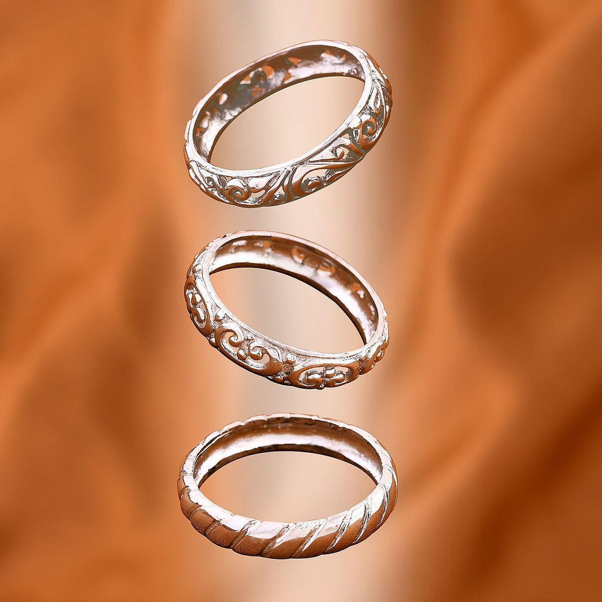 Royal Bali Legacy Collection Set of 3 Island Rings Sterling Silver 4292408 1