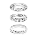 Royal Bali Legacy Collection Set of 3 Island Rings Sterling Silver