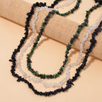 Set of 3 - Ruby Zoisite, Blue Goldstone and White Austrian Crystal Necklace (Size 36)
