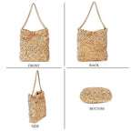 Lowest Ever Price - Set of 3 Sequin Bag (Includes Shoulder Bag, Crossbody Bag - Clutch Bag) - Champagne