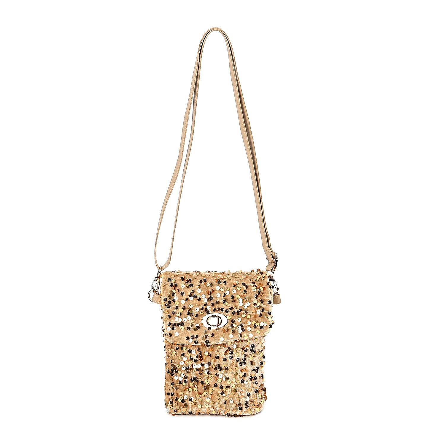 Set of 3 Sequin Bag (Includes Shoulder Bag, Crossbody Bag &amp; Clutch Bag) - Champagne 7618646 6