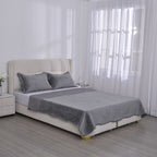 3 Pcs Set Summer Quilt and 2 Pillowcases (Size 225x220 Cm) - Grey