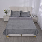 3 Pcs Set Summer Quilt and 2 Pillowcases (Size 225x220 Cm) - Grey