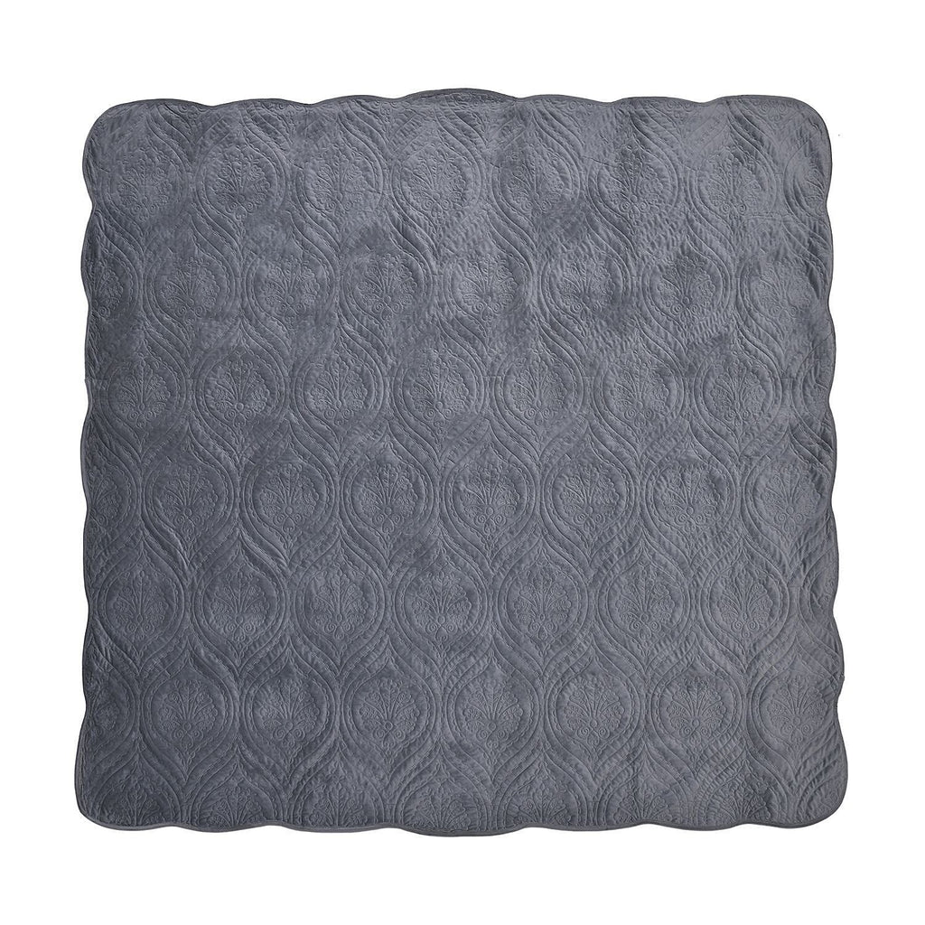 3 Pcs Set Summer Quilt and 2 Pillowcases (Size 225x220 Cm) - Grey