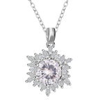 3 Piece Set - Simulated Diamond Pendant with Chain (Size 20 with 2 Inch Extender), Earrings (with Push Back) and Ring in Silver Tone