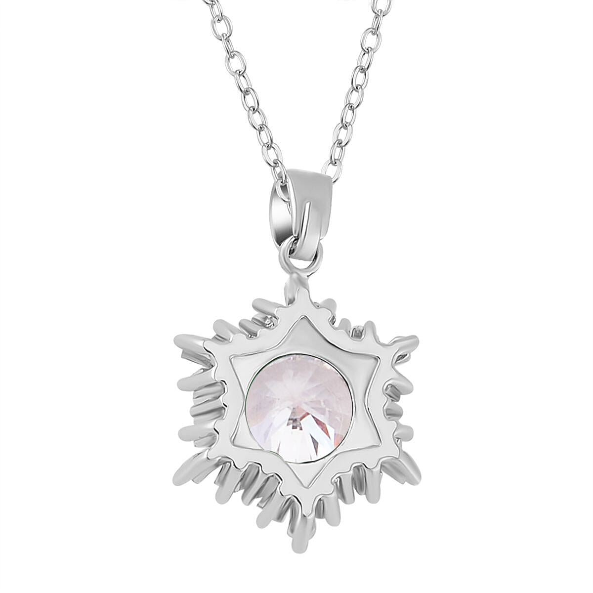 3 Piece Set - Simulated Diamond Pendant with Chain (Size 20 with 2 Inch Extender), Earrings (with Push Back) and Ring in Silver Tone 4123749 6