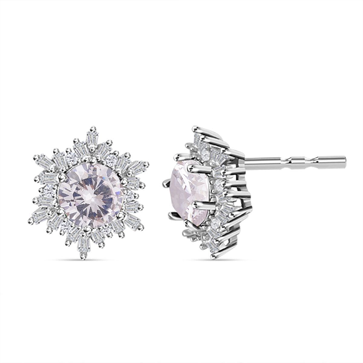 3 Piece Set - Simulated Diamond Pendant with Chain (Size 20 with 2 Inch Extender), Earrings (with Push Back) and Ring in Silver Tone 4123749 7