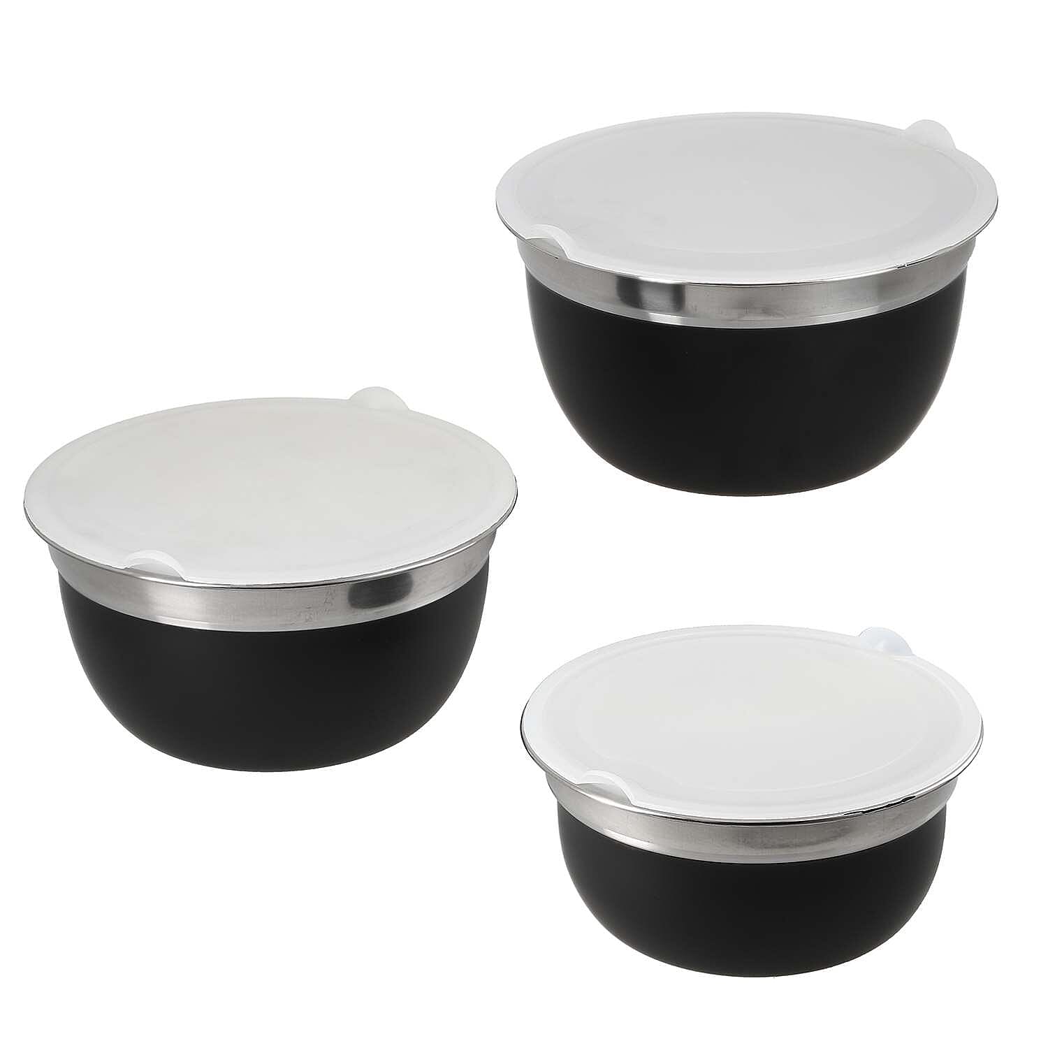 Set of 3 - Stainless Steel Bowl - Black 7305345 0