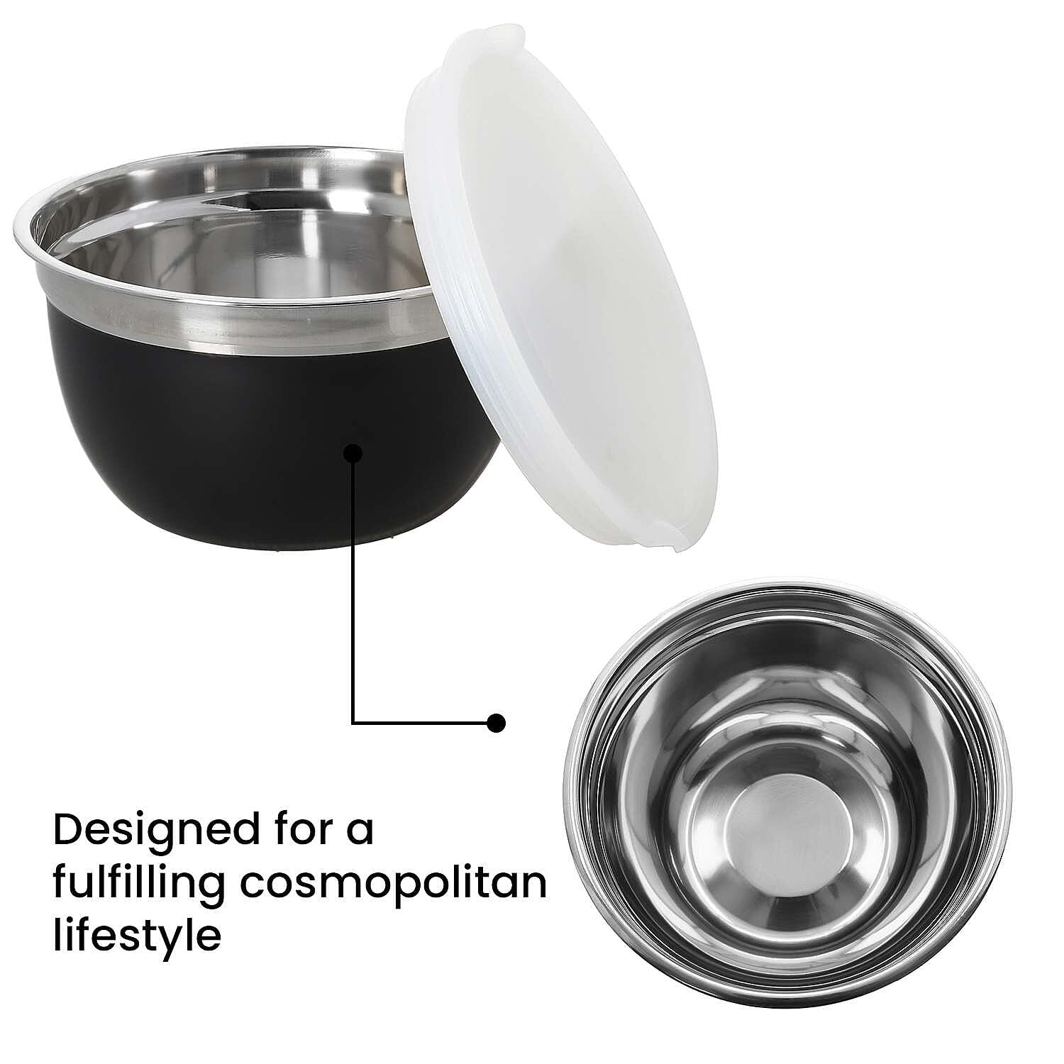 Set of 3 - Stainless Steel Bowl - Black 7305345 5