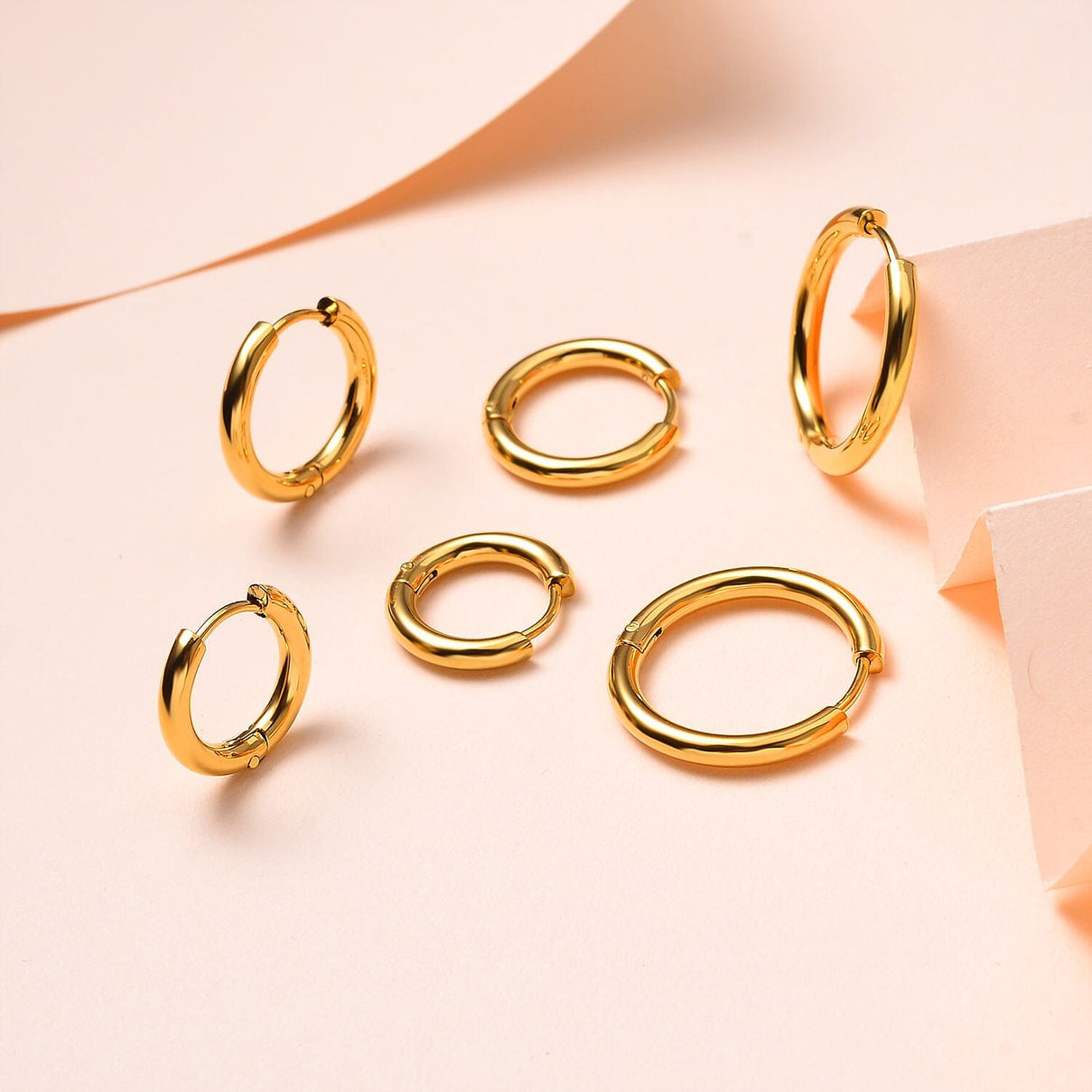 Set of 3 - Huggie Hoop Earrings - Small, Medium, Large 4206740 2