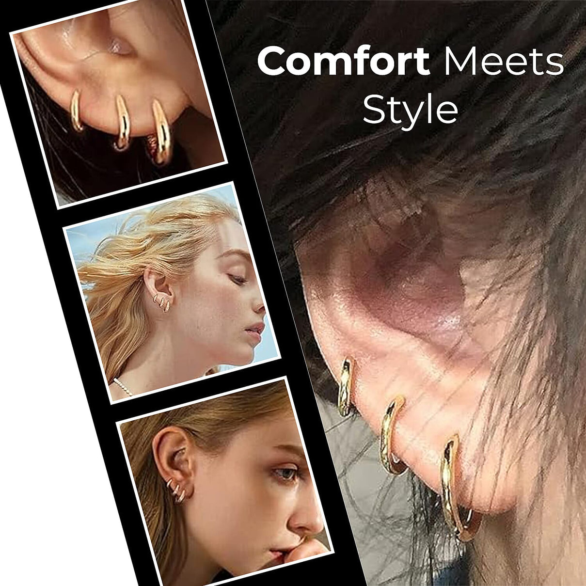 Set of 3 - Huggie Hoop Earrings - Small, Medium, Large 4206740 7