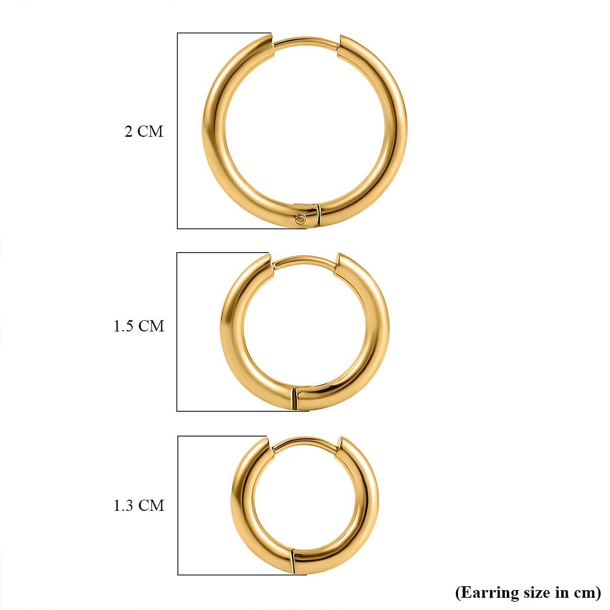 Set of 3 - Huggie Hoop Earrings - Small, Medium, Large 4206740 8