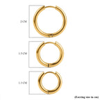 Set of 3 - Huggie Hoop Earrings - Small, Medium, Large