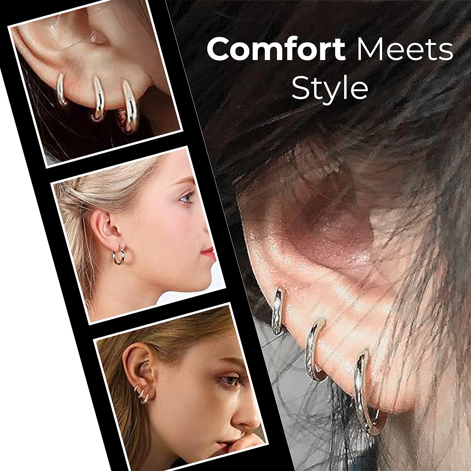 Set of 3 - Stainless Steel Huggie Hoop Earrings 4206739 6