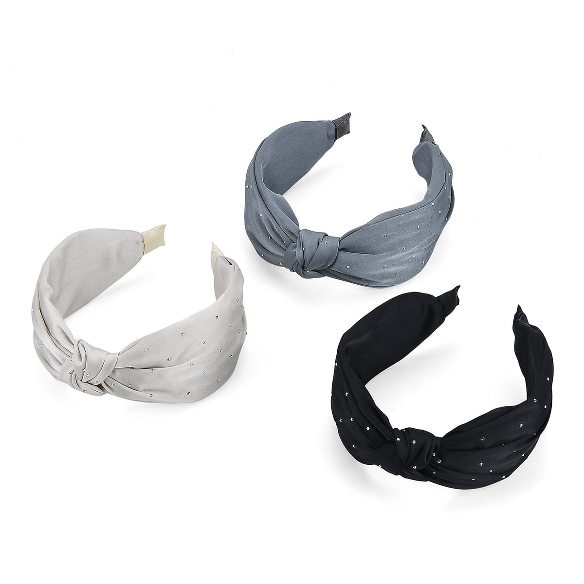 Tamsy Set of 3 Knotted Headband - Black, Grey &amp; Cream V32578519 0
