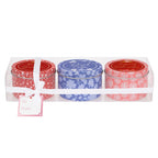 Set of 3 Tin Candles - Rose and Geranium, Dried Cotton and Sugared Watermelon