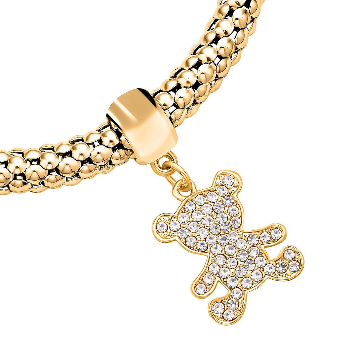 Set of 3 - White Austrian Crystal, Black Austrian Crystal Pave Bracelets (Size 7.5) With Charms in Three-Tone 4130069 7